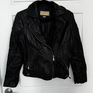 Michael By Michael Kors Authentic Leather Jacket - Black XS